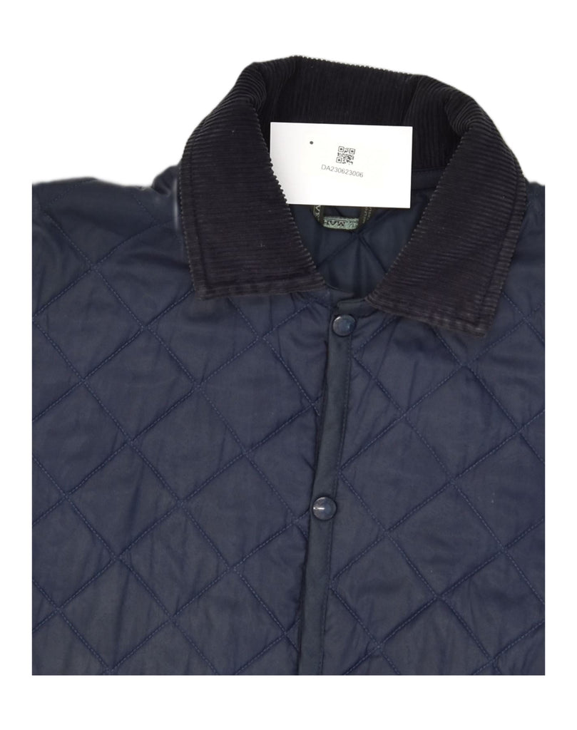 VINTAGE Mens Quilted Jacket UK 42 XL Navy Blue Nylon | Vintage Vintage | Thrift | Second-Hand Vintage | Used Clothing | Messina Hembry 