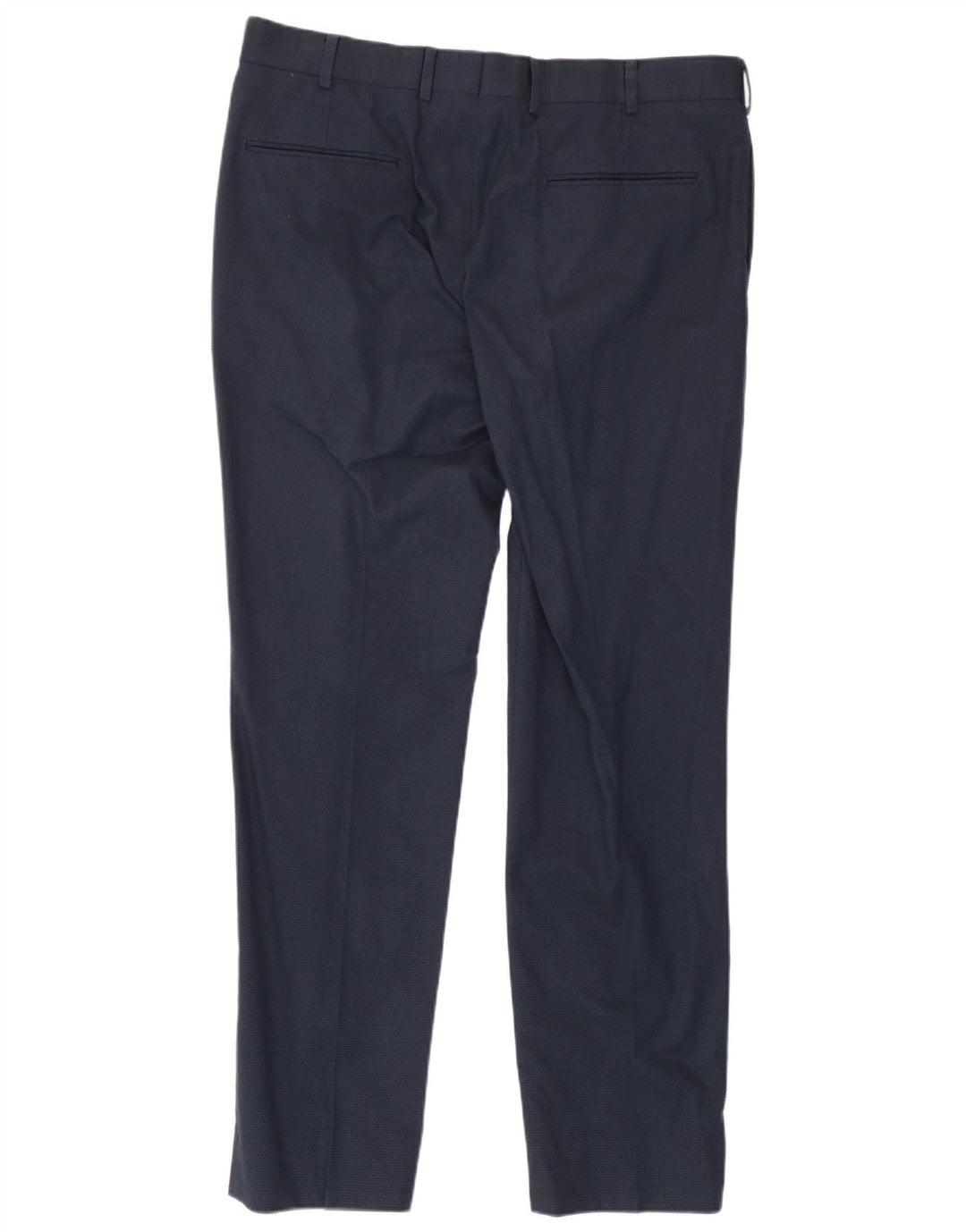 Marks & Spencer Mens Slim Suit Trousers W36 L31 Navy Blue Cotton