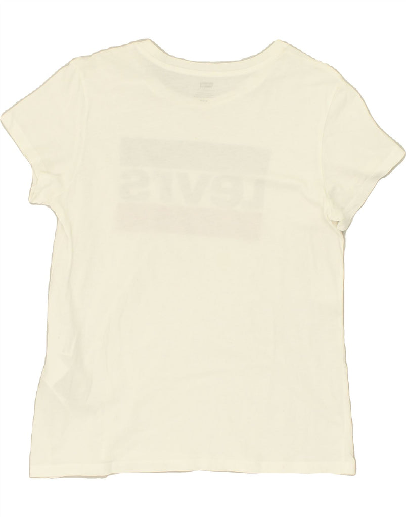 LEVI'S Womens Graphic T-Shirt Top UK 12 Medium White Cotton | Vintage Levi's | Thrift | Second-Hand Levi's | Used Clothing | Messina Hembry 