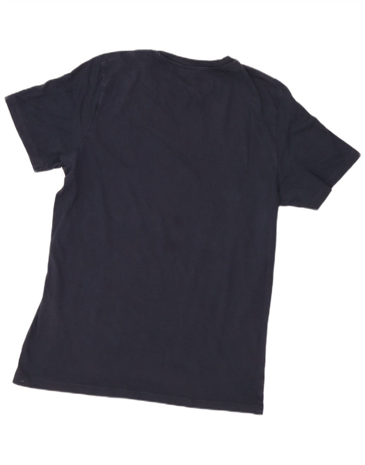 JACK & JONES Mens Graphic T-Shirt Top Small Navy Blue Cotton