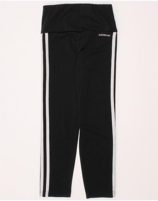 ADIDAS Girls Aeroready Leggings 7-8 Years Black Polyester