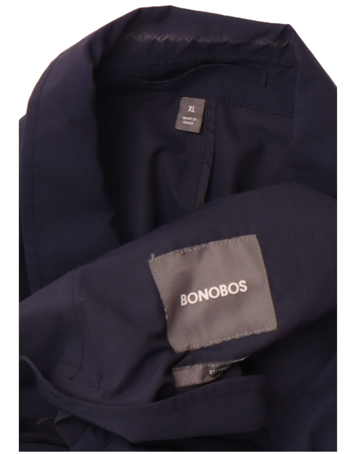 BONOBOS Womens Trench Coat UK 18 XL Navy Blue Cotton