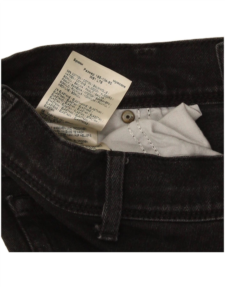 Wrangler Mens Regular Fit Straight Jeans W36 L30 Black Cotton