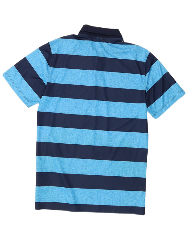 Nike Mens Dri Fit Standard Polo Shirt Small Blue Striped Polyester