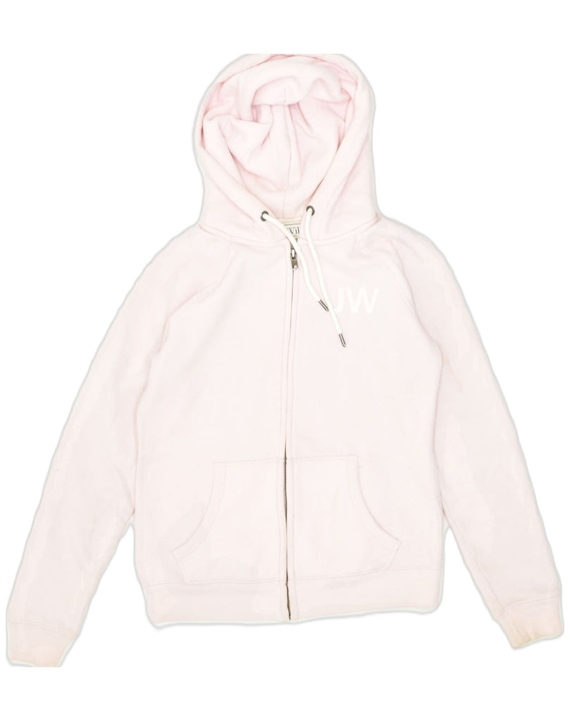 JACK WILLS Womens Zip Hoodie Sweater UK 8 Small  Pink Cotton | Vintage Jack Wills | Thrift | Second-Hand Jack Wills | Used Clothing | Messina Hembry 