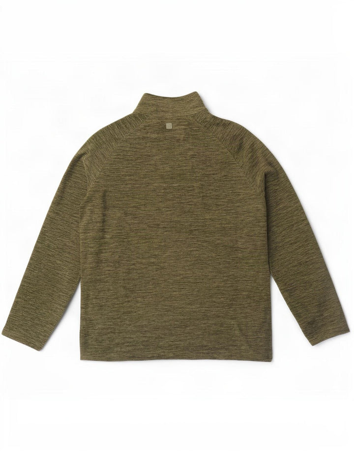 Mountain Warehouse Mens Zip Neck Fleece Jumper Medium Khaki Flecked