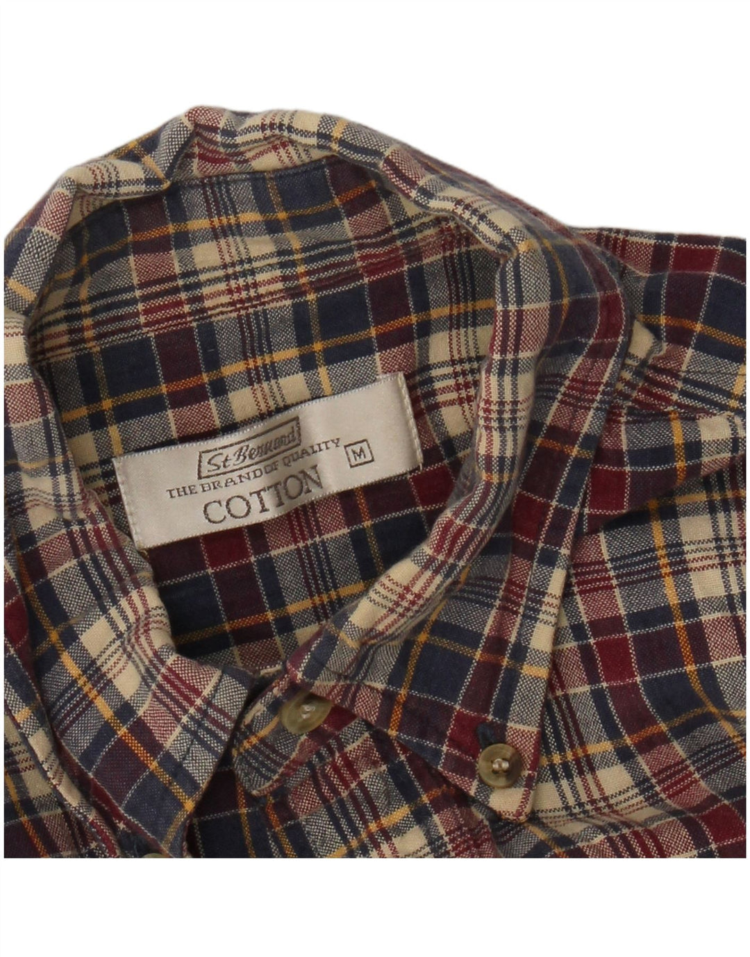 St. Bernard Mens Flannel Shirt Medium Multicoloured Check Cotton