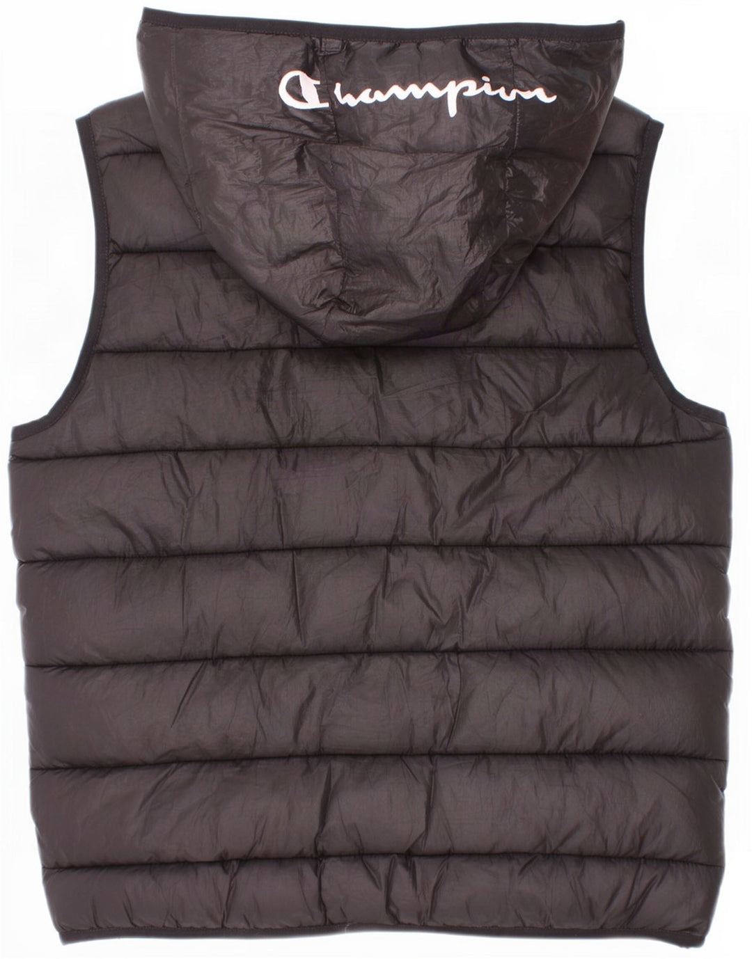 Champion Boys Hooded Padded Gilet 11-12 Years Large Black Polyester
