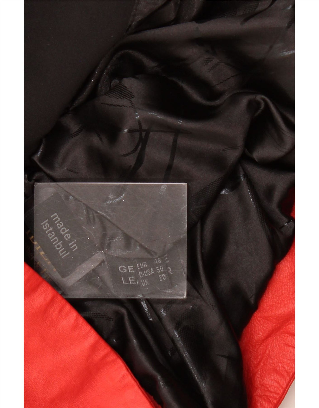 IBIZA Womens Hooded Leather Jacket UK 20 2XL Red Colourblock Leather