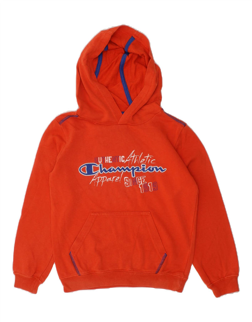 CHAMPION Boys Graphic Hoodie Jumper 5-6 Years XS Orange Vintage Champion and Second-Hand Champion from Messina Hembry 