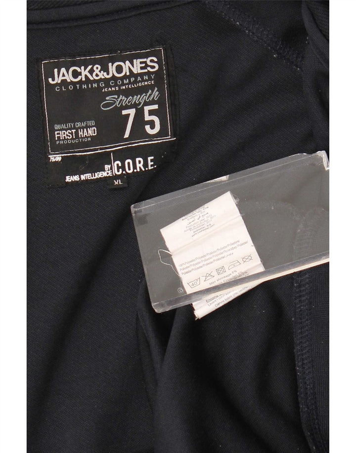 Jack & Jones Mens Tracksuit Top Jacket XL Navy Blue Polyester