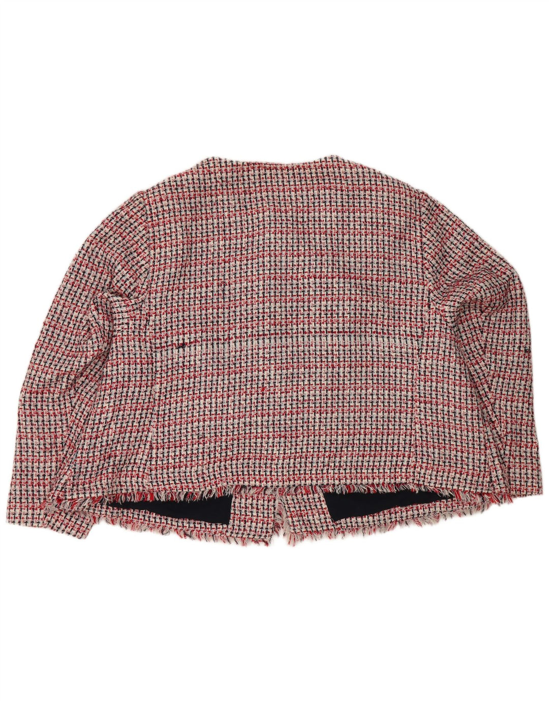 Marks & Spencer Womens 3 Button Blazer Jacket UK 30 6XL Red Check Polyester