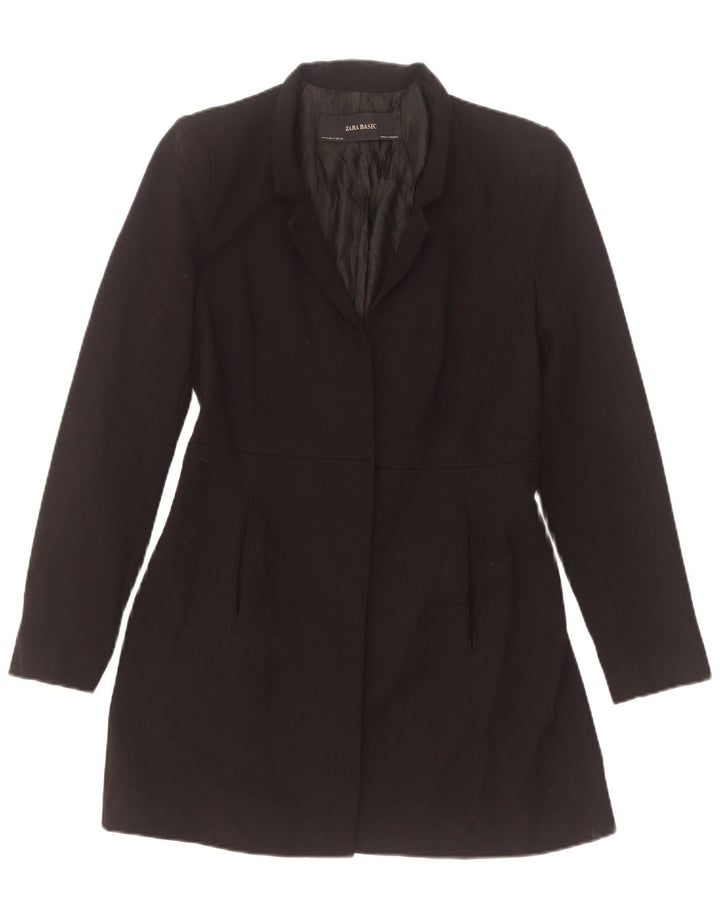 Zara Womens Longline Blazer Jacket UK 10 Small Black