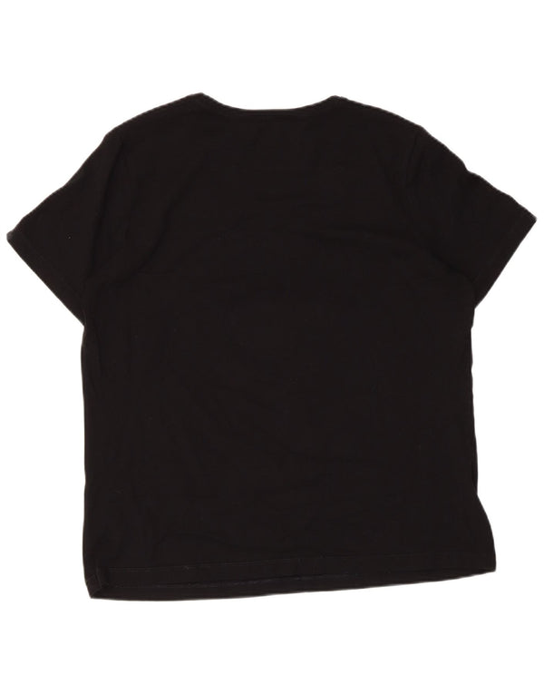 CARLA FERRONI Womens Graphic T-Shirt Top UK 18 XL Black Viscose