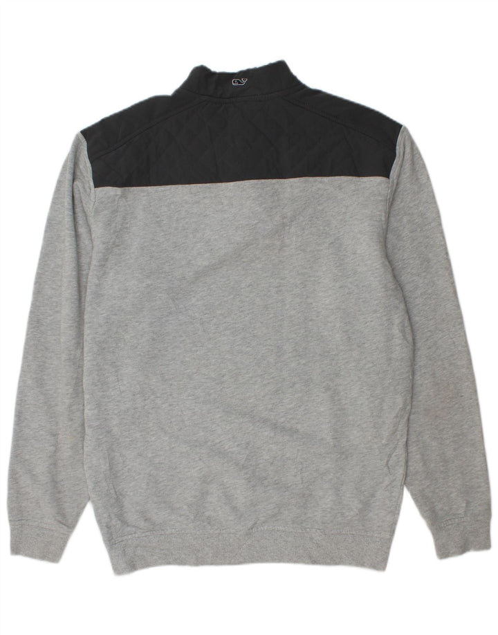 VINEYARD VINES Mens Loose Fit Sweatshirt Jumper Medium Grey Colourblock