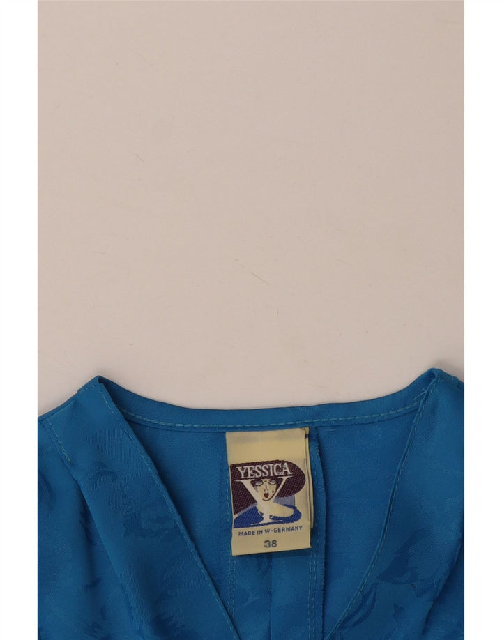 YESSICA Womens Wrap Dress EU 38 Medium Blue Floral Polyester