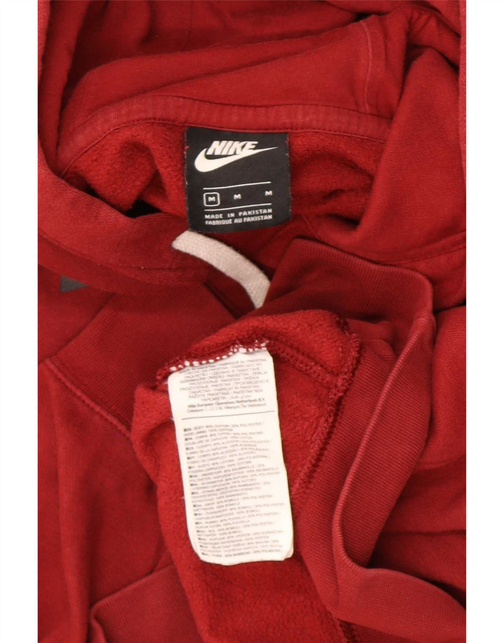 Nike Mens Graphic Hoodie Jumper Medium Red Cotton