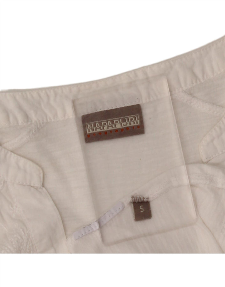 NAPAPIJRI Womens 3/4 Sleeve Blouse Top UK 10 Small White Floral