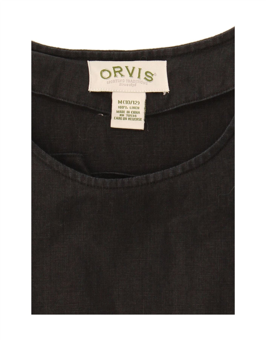 ORVIS Womens Sleeveless Blouse Top UK 10/12 Medium Black Linen Vintage Orvis and Second-Hand Orvis from Messina Hembry 