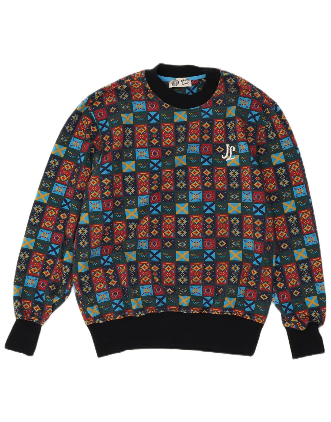 JOHNNY LAMBS Mens Sweatshirt Jumper Medium Multicoloured Geometric