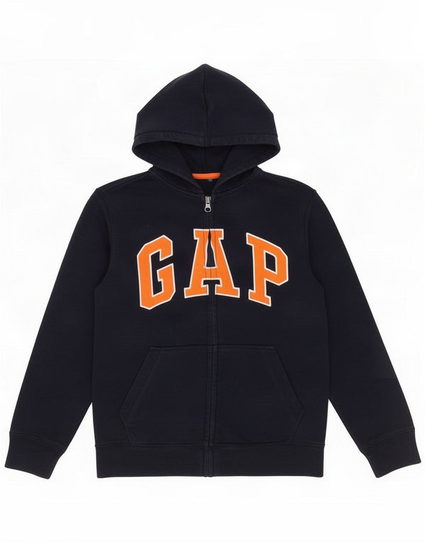 Gap Boys Graphic Zip Hoodie Sweater 7-8 Years Medium Navy Blue Cotton