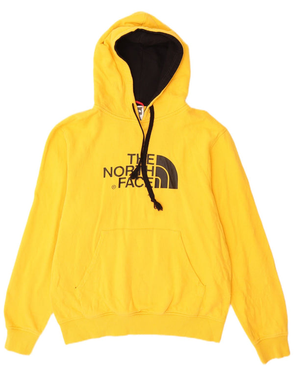 The North Face Mens Graphic Hoodie Jumper Medium Yellow Cotton