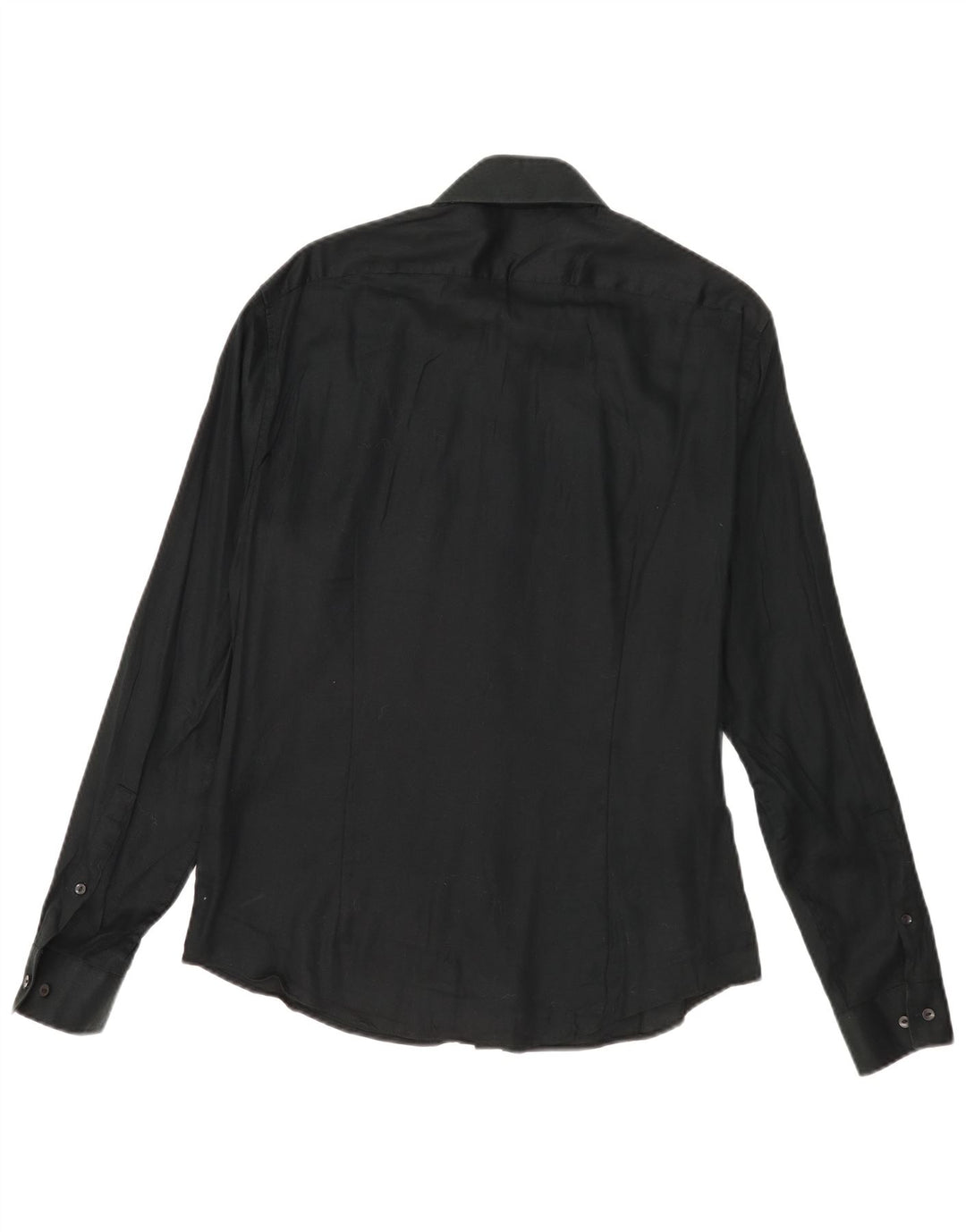 Calvin Klein Mens Extra Slim Fit Shirt Size 15 1/2 Medium Black Cotton