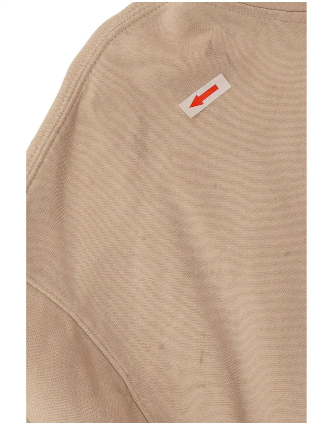 Nike Womens Oversized Hoodie Jumper UK 14 Medium Beige Cotton