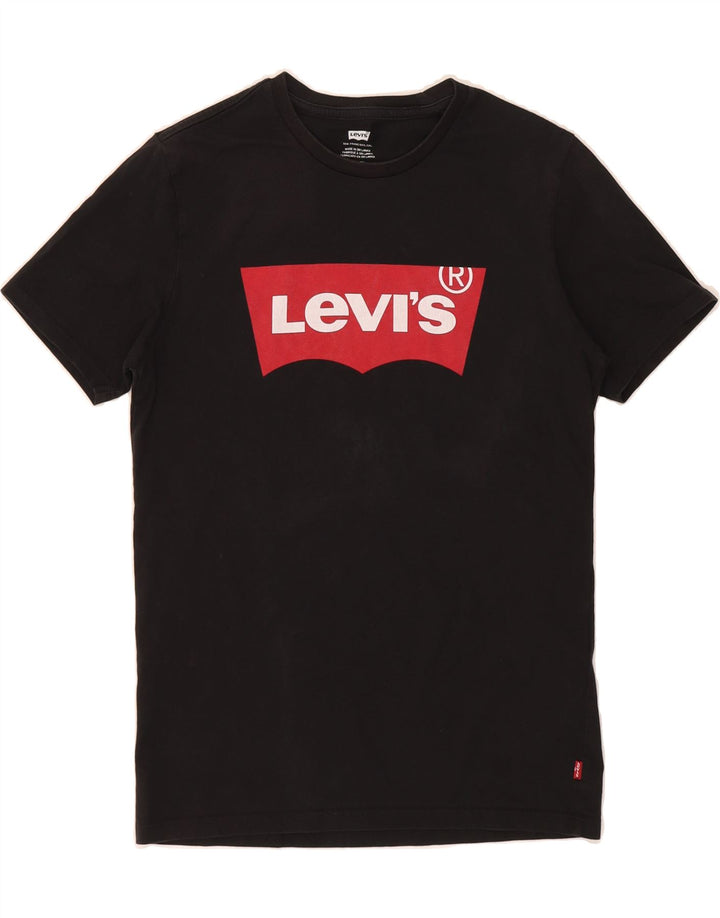 LEVI'S Mens Graphic T-Shirt Top Small Black Cotton Vintage Levi's and Second-Hand Levi's from Messina Hembry 