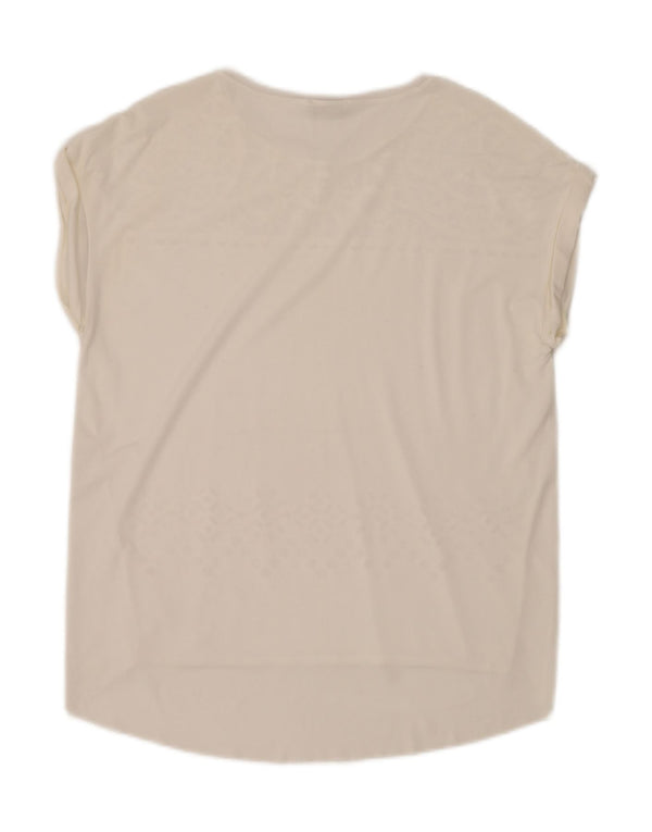 Zara Womens Blouse Top UK 14 Medium White Floral
