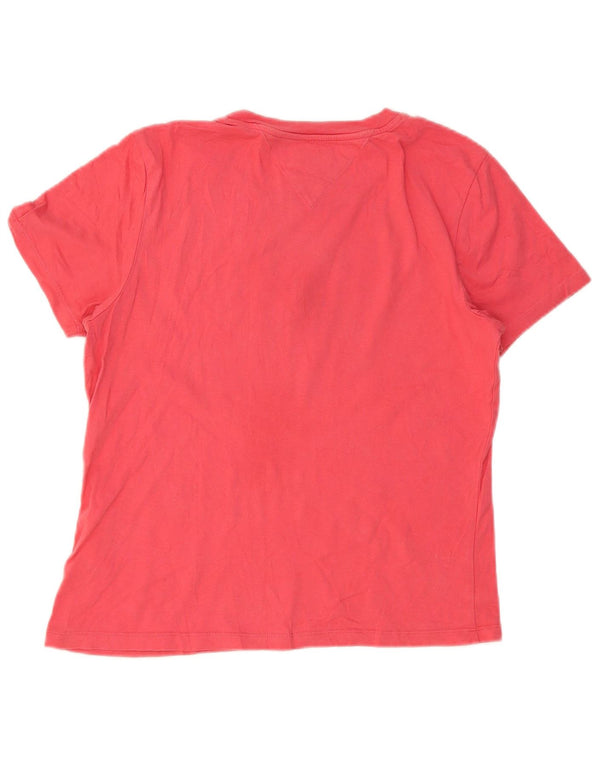 Tommy Hilfiger Girls Graphic T-Shirt Top 13-14 Years Large Red Cotton
