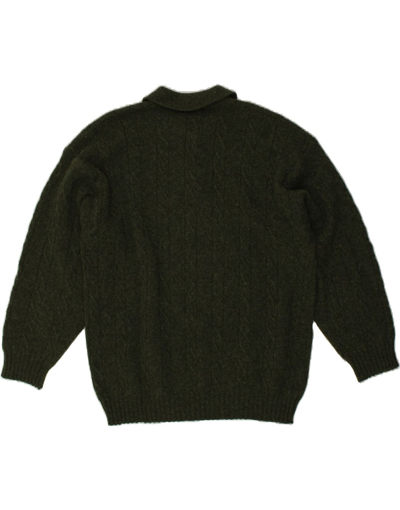 VINTAGE Mens Polo Neck Jumper Sweater Size 52 Large Green Wool | Vintage Vintage | Thrift | Second-Hand Vintage | Used Clothing | Messina Hembry 