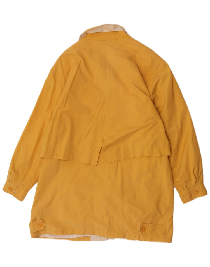 Vintage Womens Oversized Trench Coat UK 14 Large  Yellow Cotton