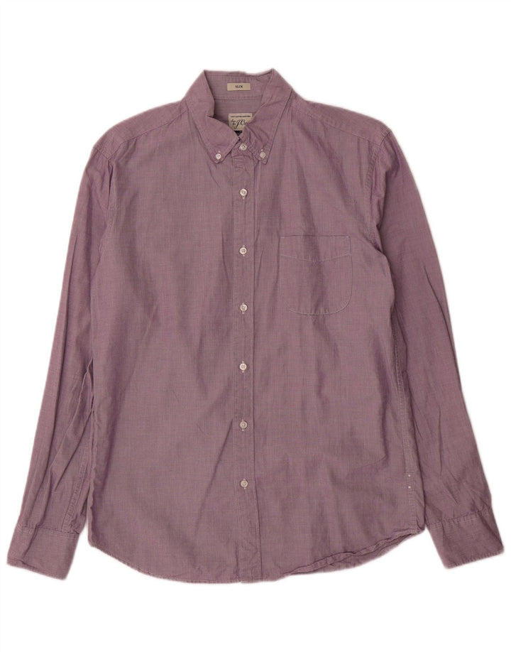 J. CREW Mens Slim Shirt Medium Purple Cotton