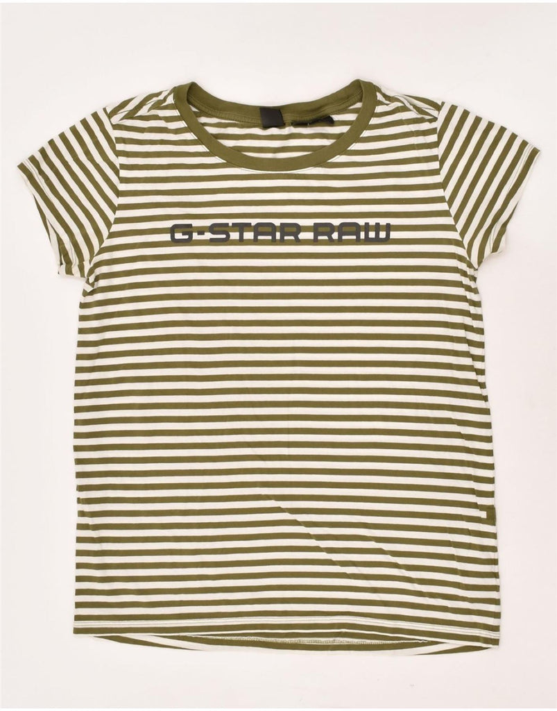 G-STAR Mens Graphic T-Shirt Top XS Khaki Striped Cotton | Vintage G-Star | Thrift | Second-Hand G-Star | Used Clothing | Messina Hembry 