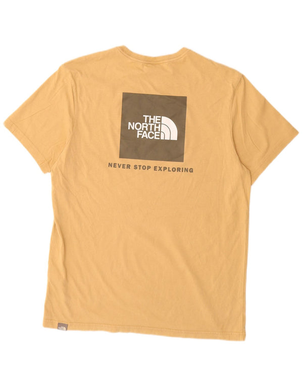 THE NORTH FACE Mens Graphic T-Shirt Top Medium Beige Cotton