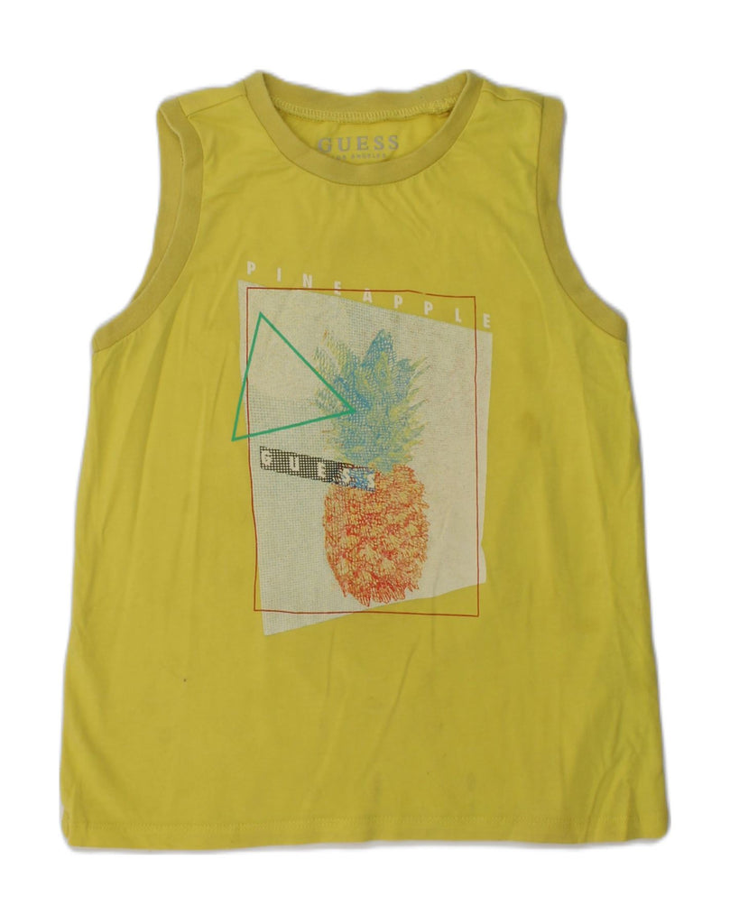 GUESS Girls Graphic Vest Top 5-6 Years Green Cotton | Vintage Guess | Thrift | Second-Hand Guess | Used Clothing | Messina Hembry 