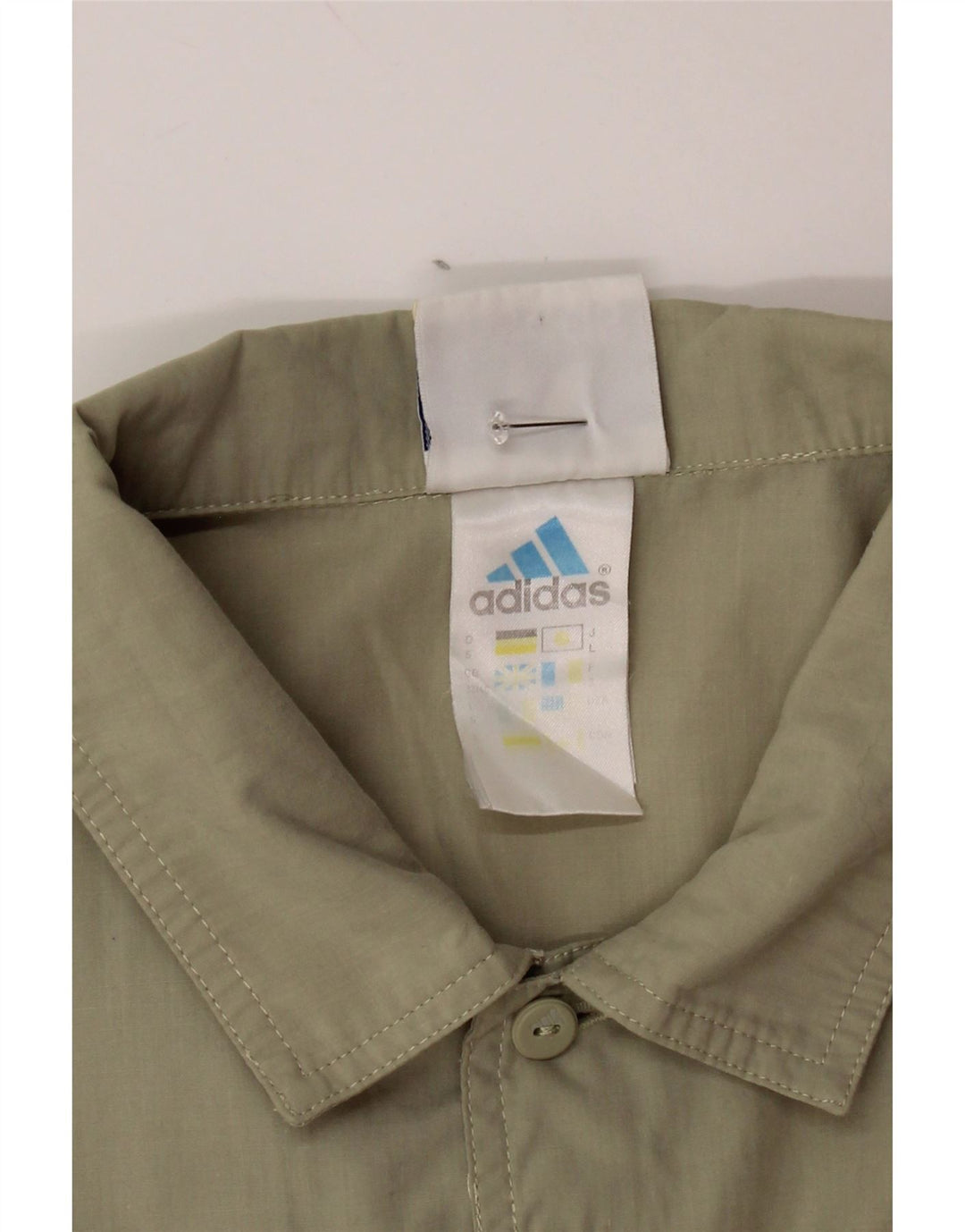 ADIDAS Mens Short Sleeve Shirt UK 38/40 Medium Khaki Polyester