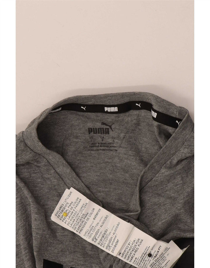 Puma Mens Graphic T-Shirt Top Large Grey Cotton