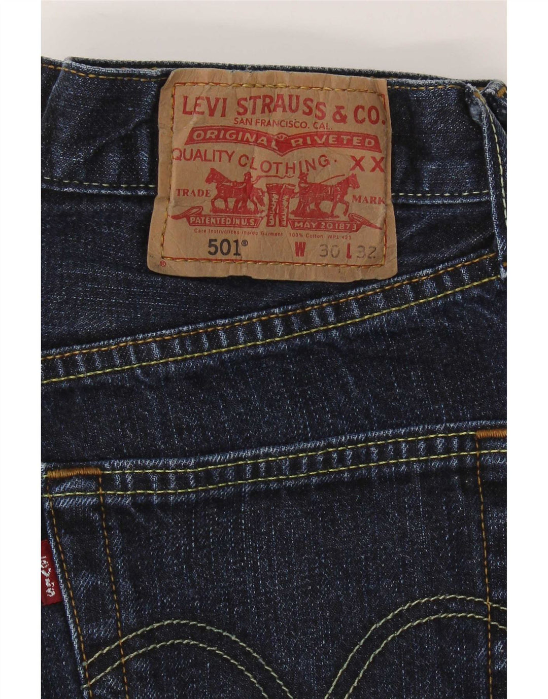 Levi's Mens 501 Straight Jeans W30 L32 Navy Blue