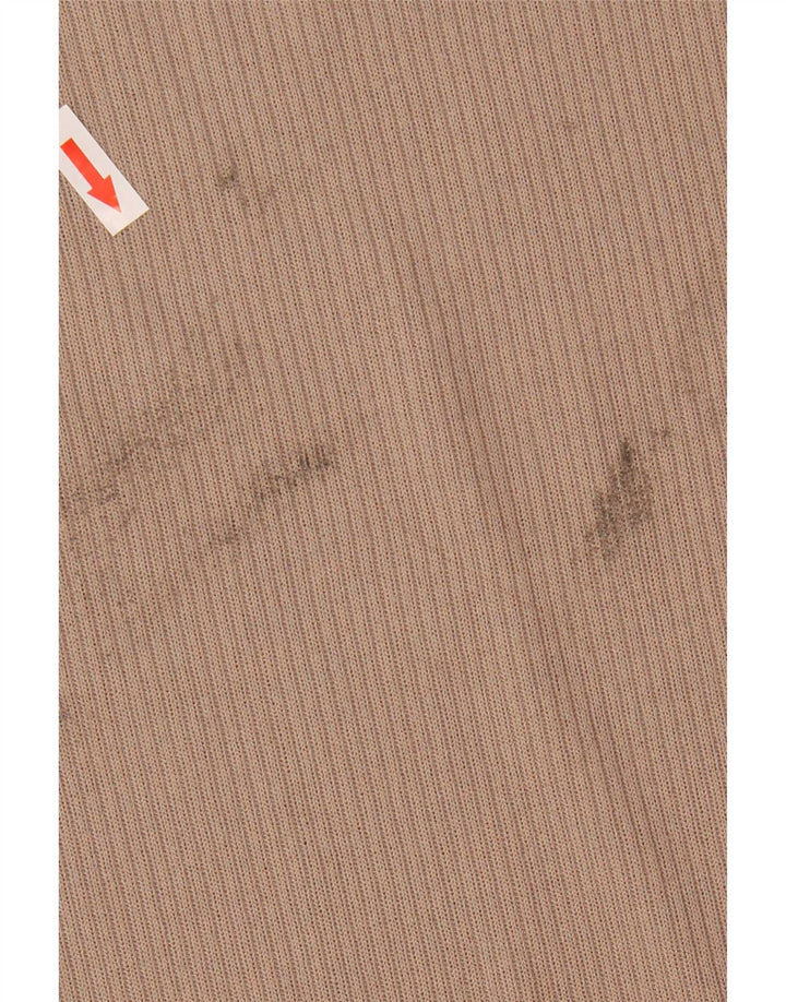 Marks & Spencer Womens Top Long Sleeve UK 14 Medium Beige Polyester
