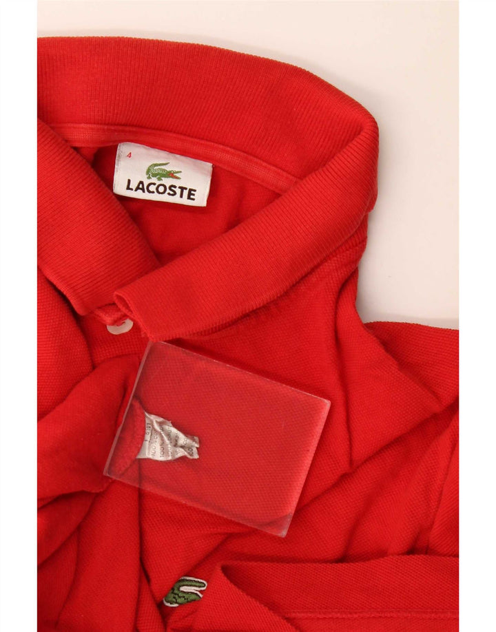 Lacoste Mens Polo Shirt Size 4 Medium Red Cotton
