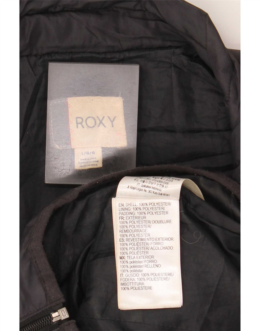Roxy Womens Padded Jacket UK 14 Large Black Polyester