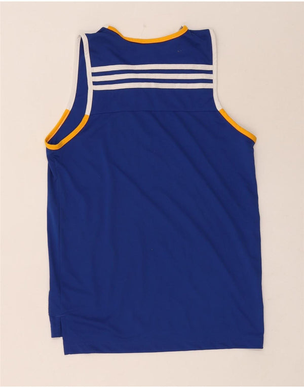 Adidas Boys Vest Top 13-14 Years Blue Polyester