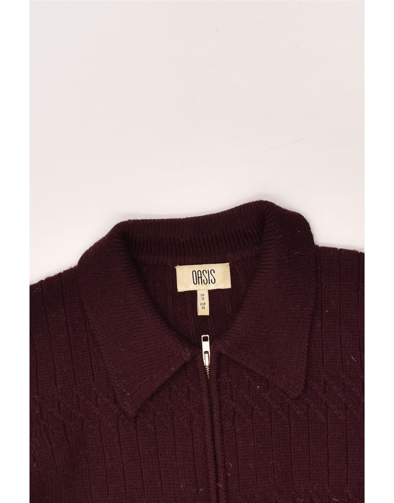 OASIS Womens Cardigan Sweater UK 12 Medium Burgundy Wool | Vintage Oasis | Thrift | Second-Hand Oasis | Used Clothing | Messina Hembry 