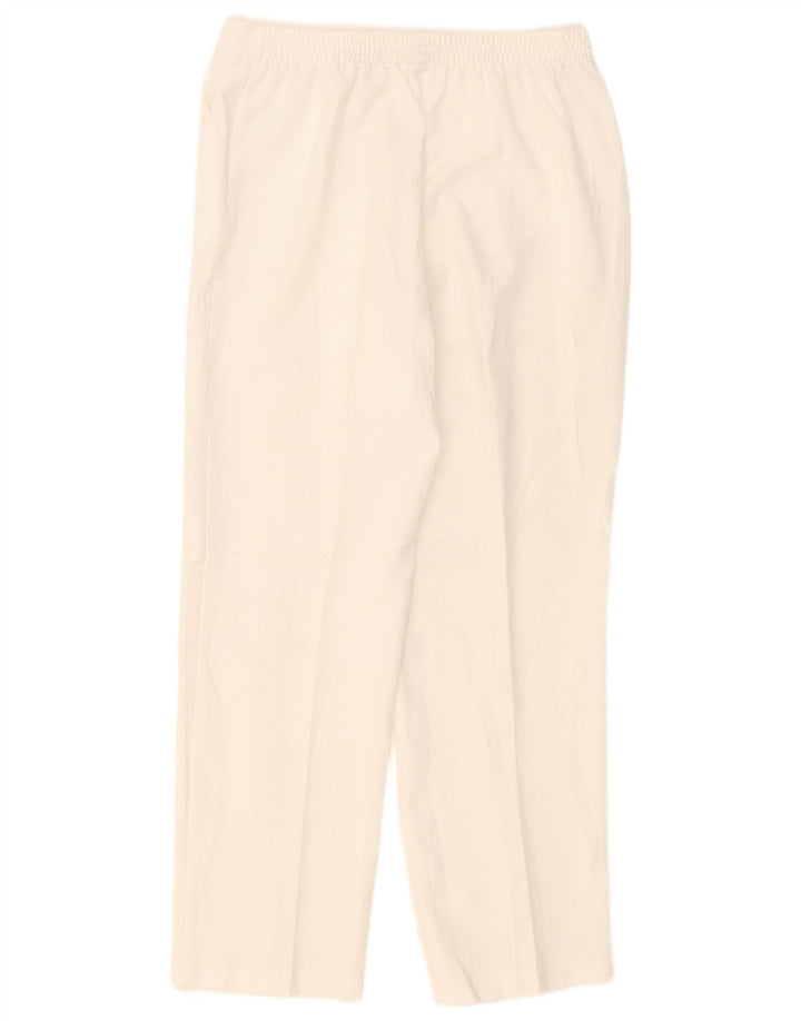 Marks & Spencer Womens Casual Trousers UK 14 Large W32 L29 White Check