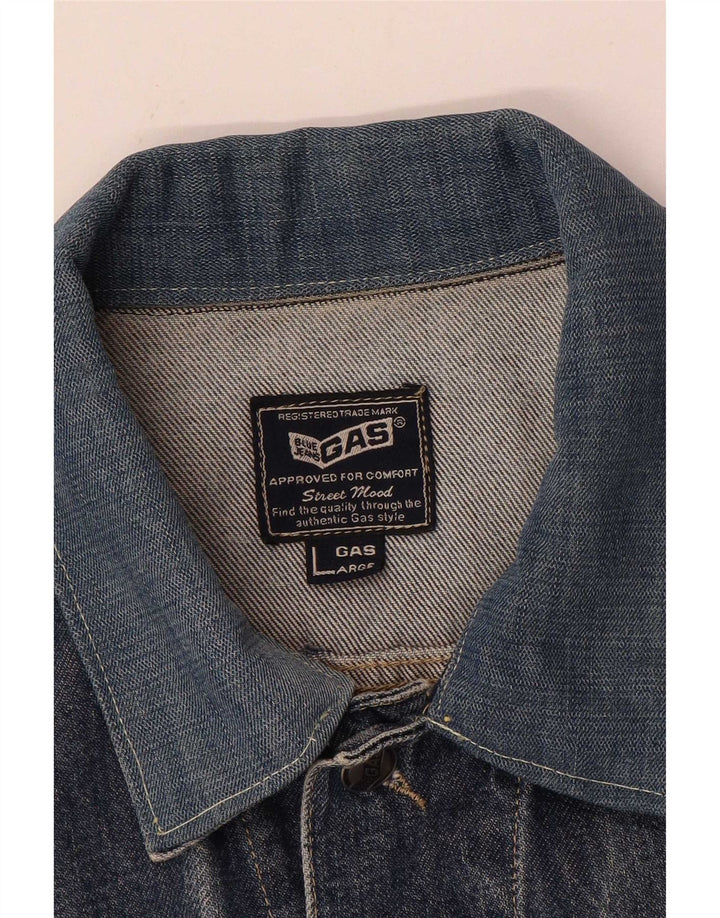 Gas Mens Denim Jacket UK 40 Large Blue Cotton