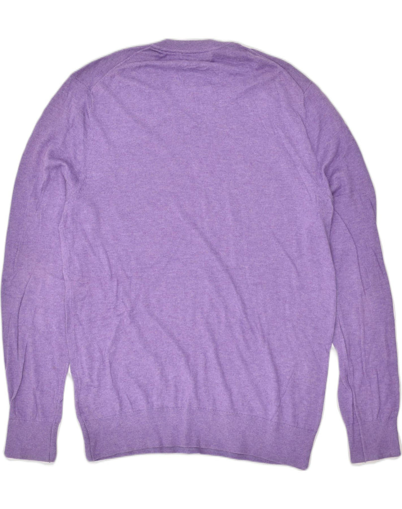 BANANA REPUBLIC Mens V-Neck Jumper Sweater Large Purple Cotton | Vintage Banana Republic | Thrift | Second-Hand Banana Republic | Used Clothing | Messina Hembry 