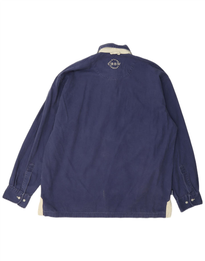 Crew Clothing Mens Pullover Shirt Large Navy Blue Cotton