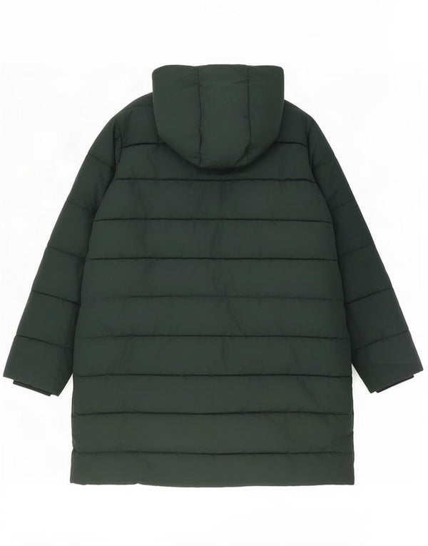 Hobbs Womens Hooded Padded Coat UK 14 Large Green Polyester